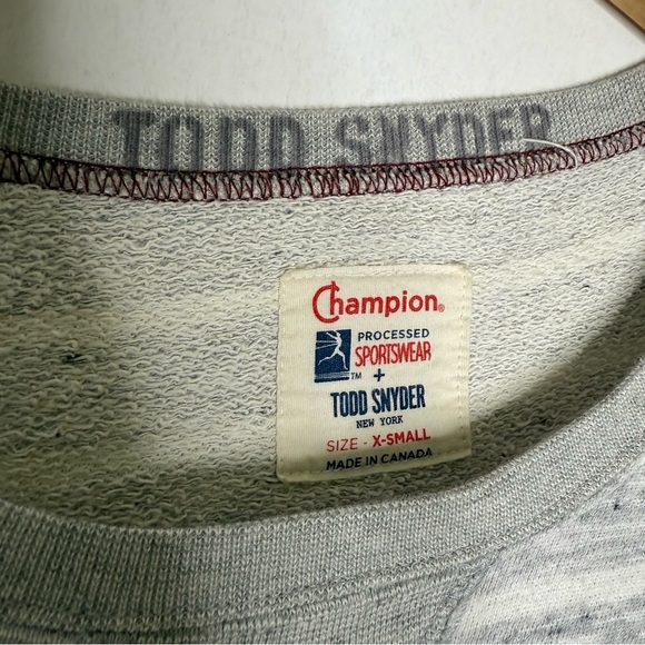 Todd Snyder x Champion Gray Striped Women's Sweater Sweatshirt Size XS - Picture 4 of 5